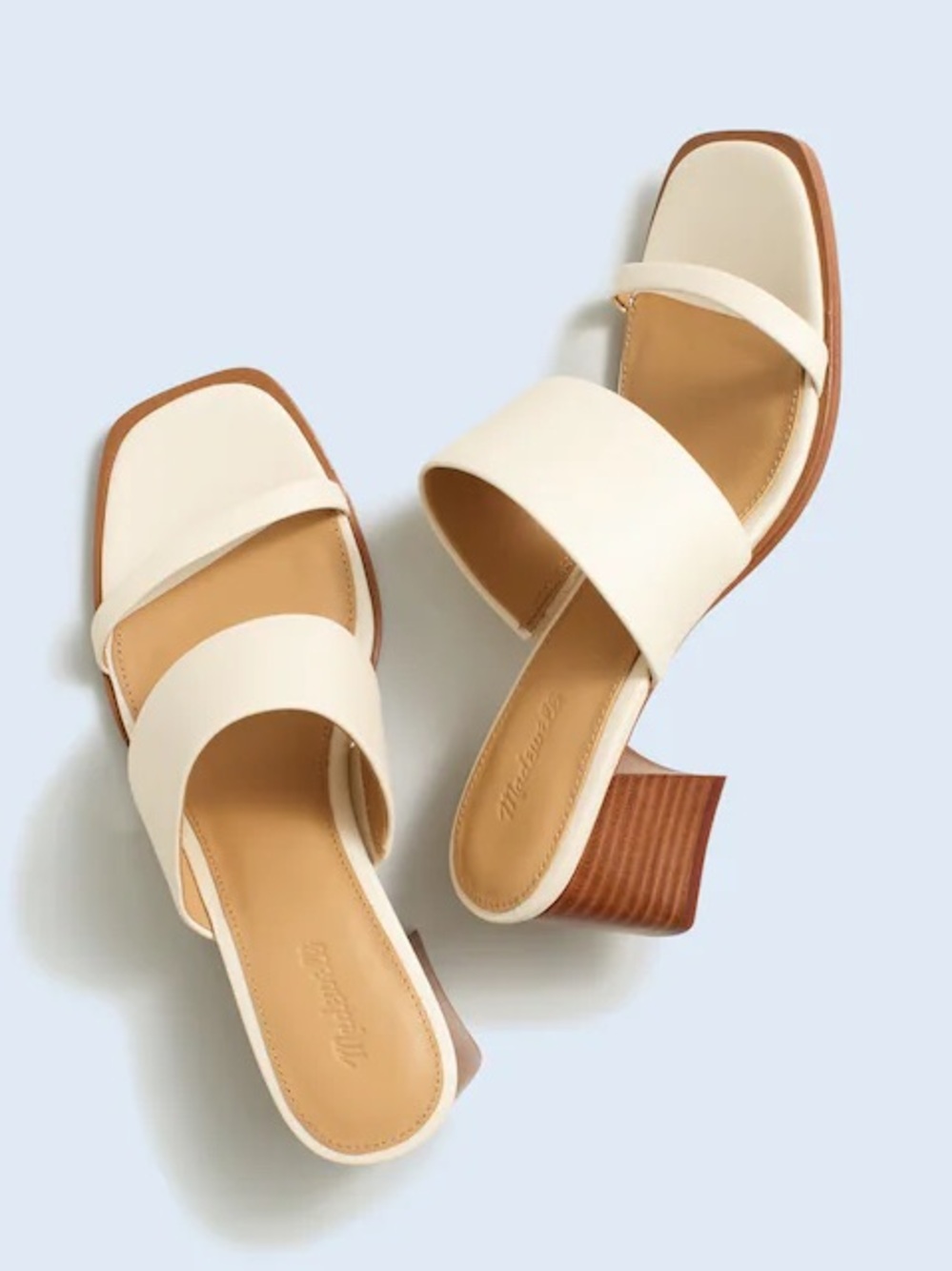Madewell The Kaitlin Sandal in Ecru, Leather Heeled Sandal